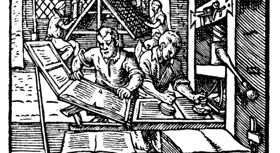 Старинная печатня: гравюра Йоста Аммана 1568 года
